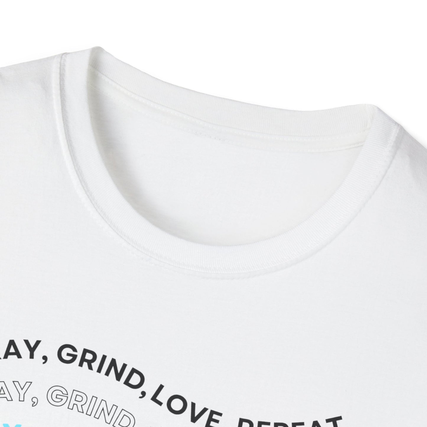 Pray Grind Love Repeat front print