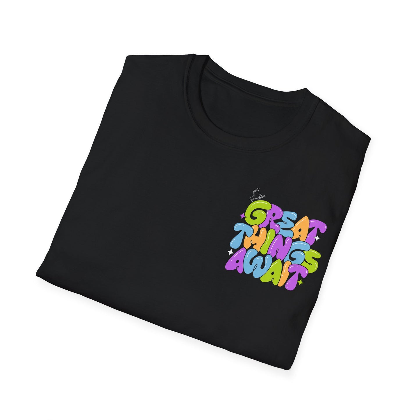 Great things await - front chest print