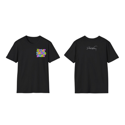 Great things await - front chest print